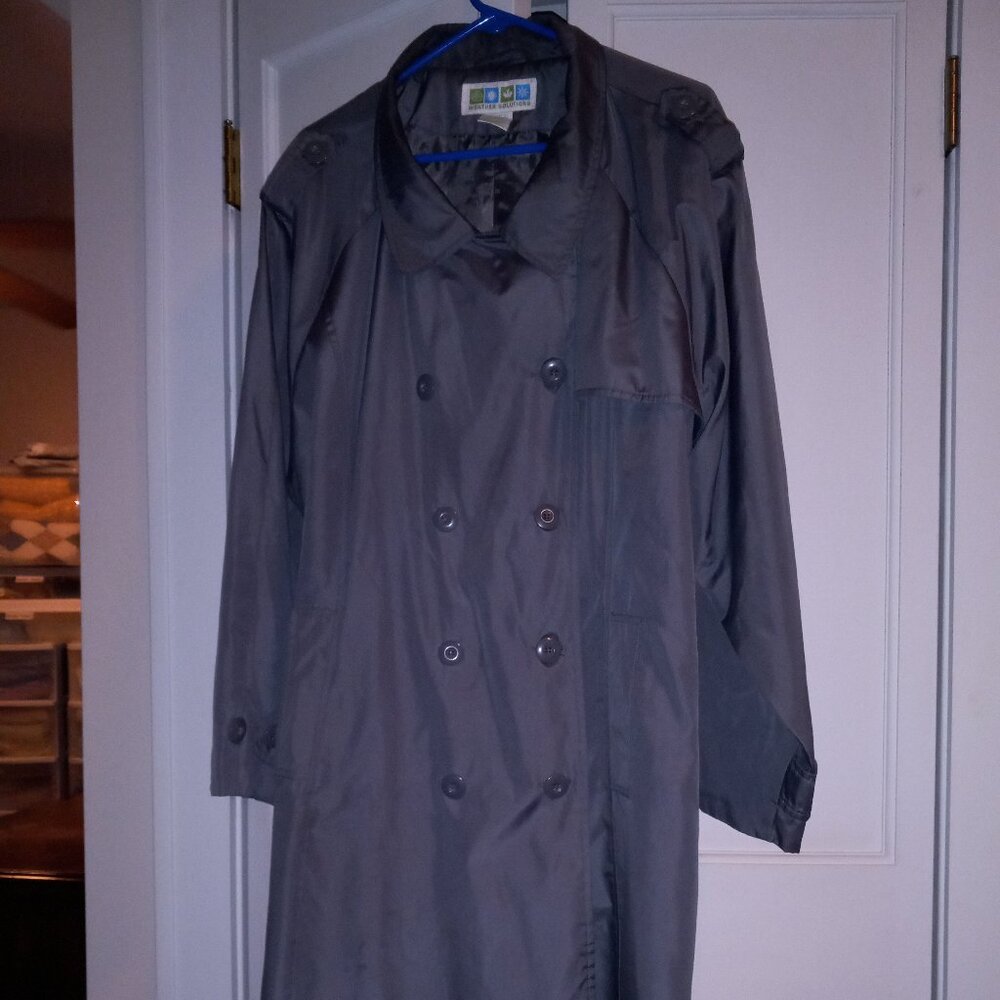 Women's Weather Solution Gray Grey Raincoat Trench coat 30W 4X/5X Plus Size